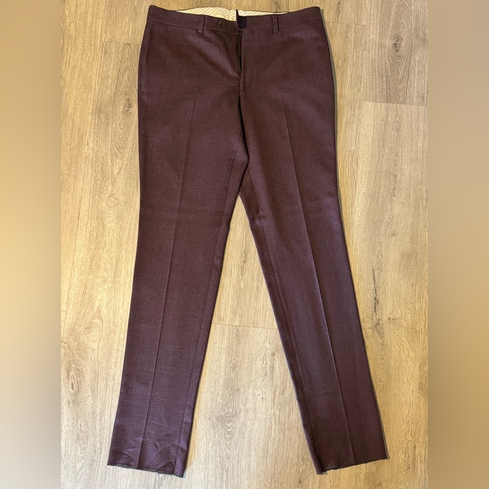 Men's Maroon Saks Fifth Avenue Trousers